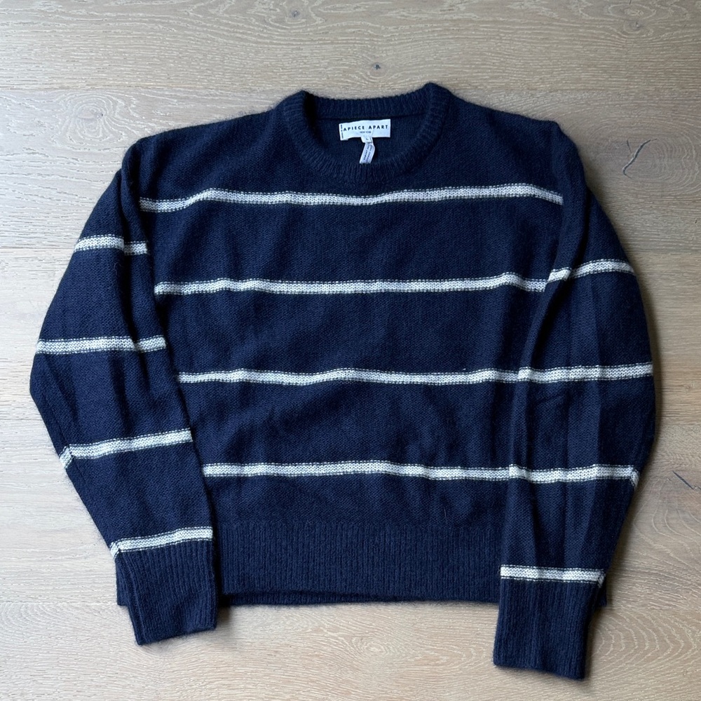 Apiece Apart Navy and white Striped Sweater